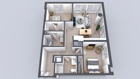 Floor plan for 2 beds, 2 baths, 1209 sqft